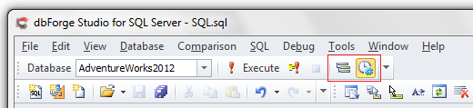 Execute button in dbForge Studio.