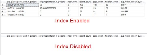 Disabled Index Window.