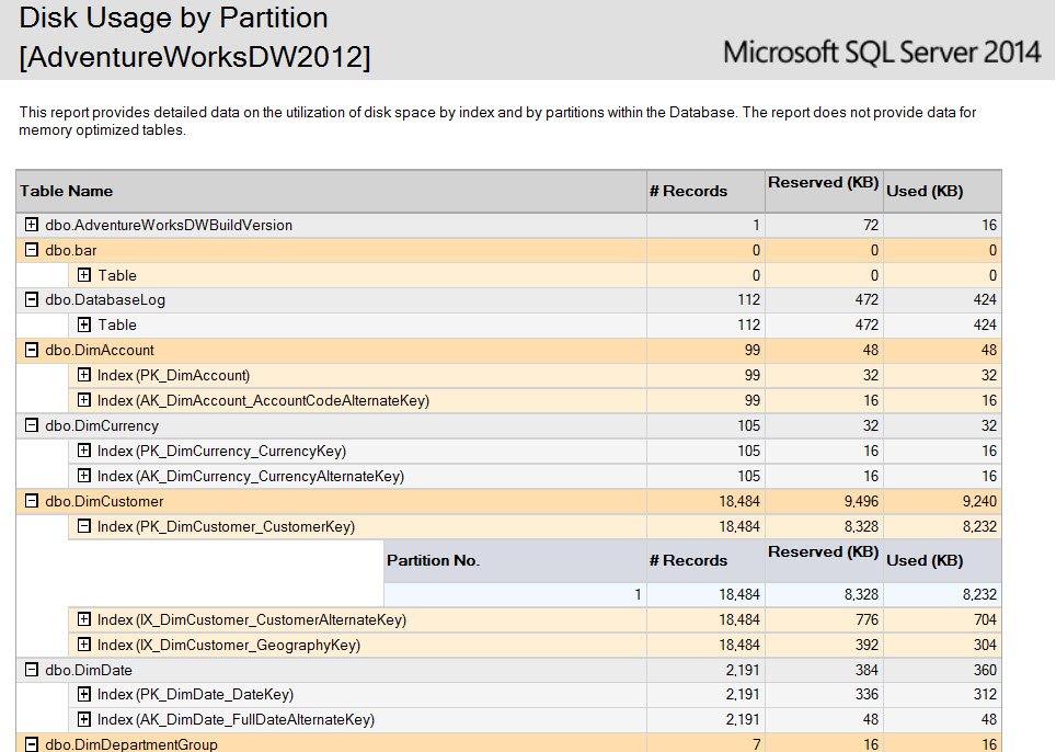 Disk Usage by Partition.