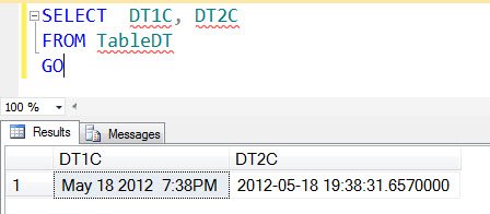 SELECT dt1c, dt2c from tabledt.
