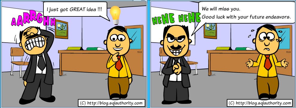 A cartoon of a man having a brilliant idea.