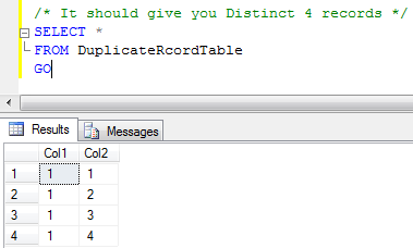 SQL Server duplicate record query results.