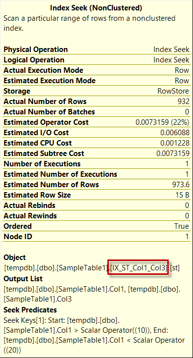Right click context menu for query.