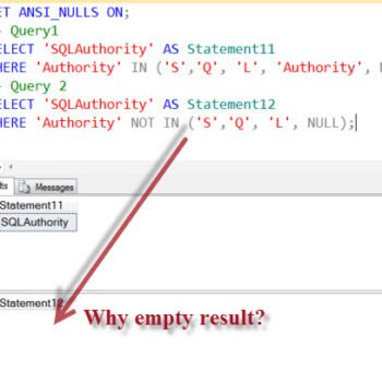 Empty result in query.