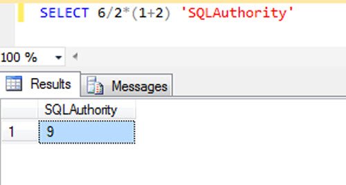 9 in SQL Server query results.