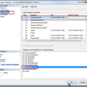 Network Service permissions.