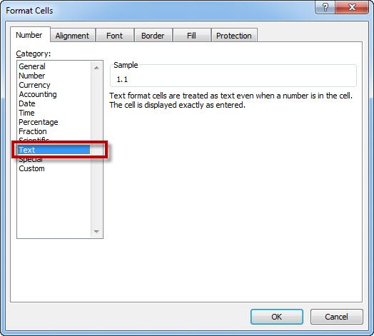 Format Cells dialog box.