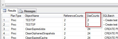 Result set object with use counts.