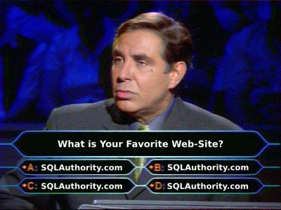 Answering a TV game show question.