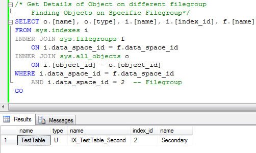 SQL query window.