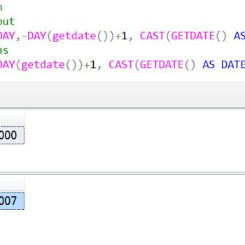Script to find first day of current month.