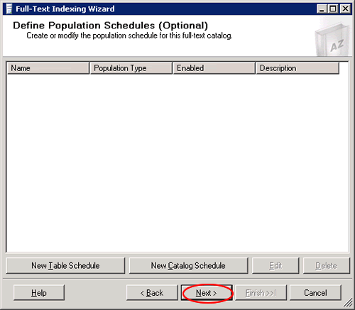 Full-Text Indexing Wizard.