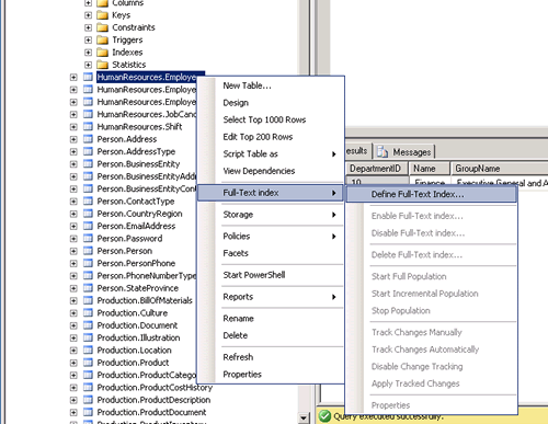 Enable Full Text Index.