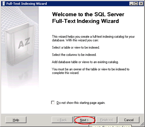 SQL Server Full-Text Index Wizard.