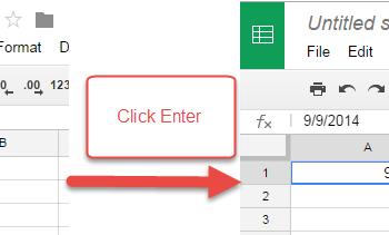 Click Enter field for cell.