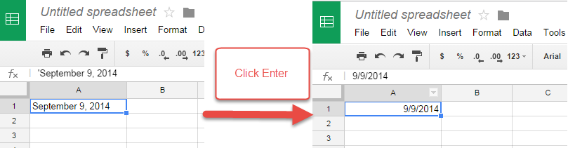 Click Enter field for cell.