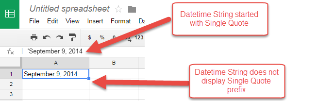 Datetime String formatted from date and string in spreadsheet.