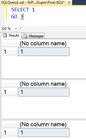 SQLQuery1.sql report with 1 row and 1 column showing results.