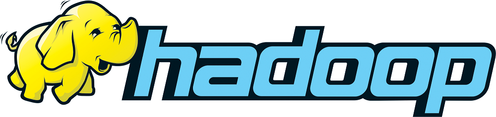 An elephant is blowing on the letters of the word 'hadoop.