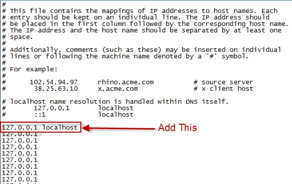 Localhost error.
