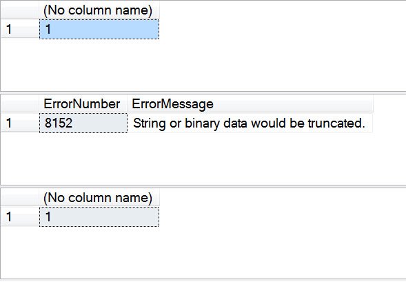 Error dialog window for truncating data.