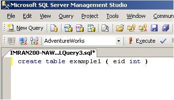 Create table example query.