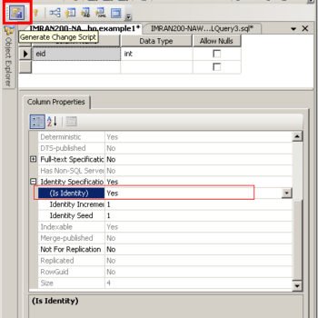 Column properties window in microsoft sql server management studio.