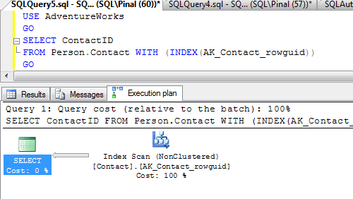 SQL Server query with execution plan.