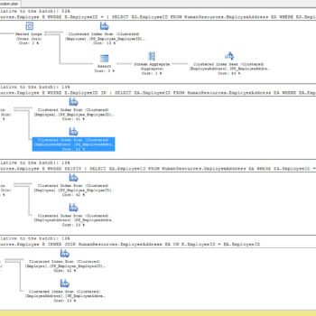 Execution plan for SQL Server query.