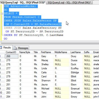 Table in SQL Server Management Studio.