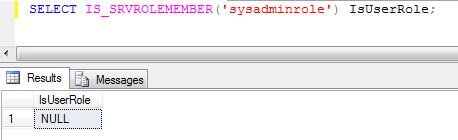 Sql server role member query results.