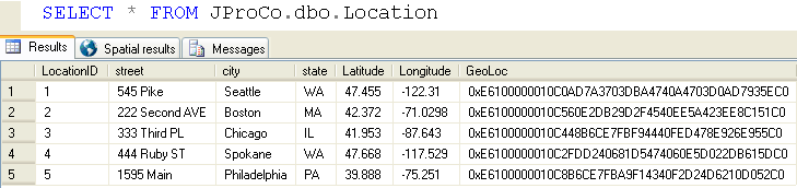 Geography data type.