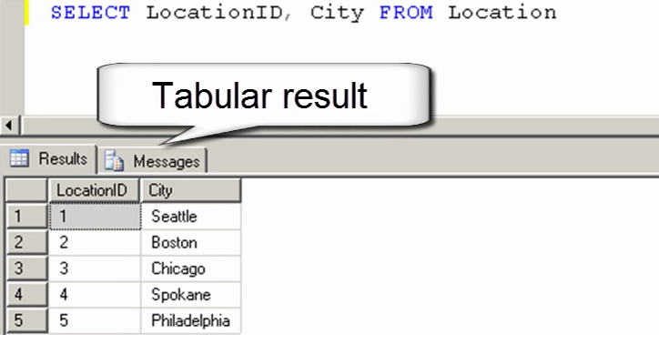 Select Result Window.