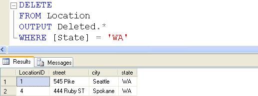Delete query window.