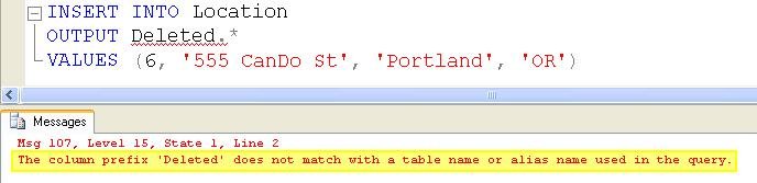 SQL error dialog.