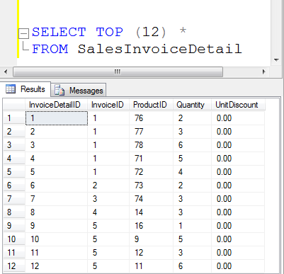 Select Top' window in SQL Server 2000.