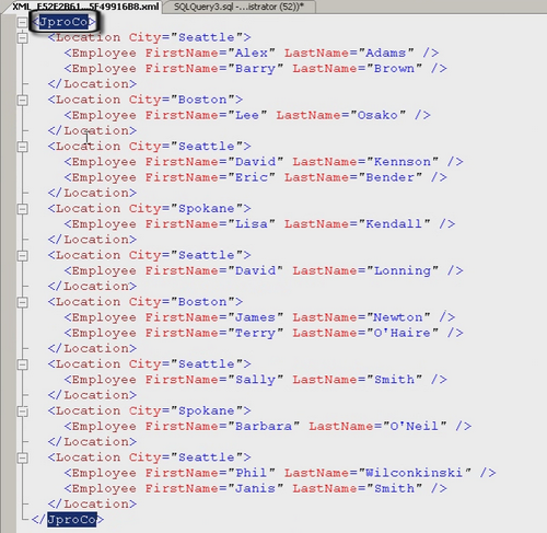 SQL Server Management Studio Query Window.