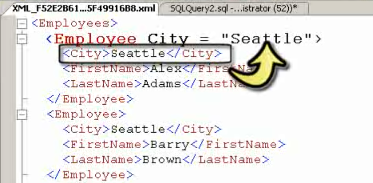 Selecting XML data with SQL Server.