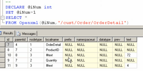 SQL Server Management Studio query window.