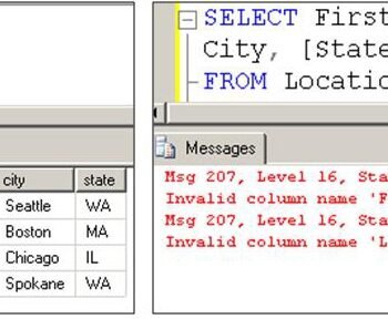 SELECT FROM LOCATION ERROR.