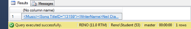 Sql server results window.
