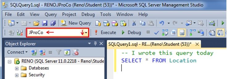 JProCo Query Editor Window.