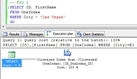 Execution plan query window.
