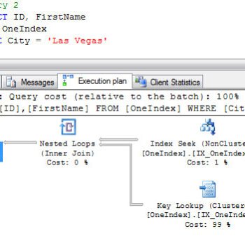 SQL server query execution plan.