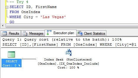 Execution plan showing SQL query cost.