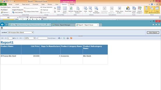 Reporting Action Window.