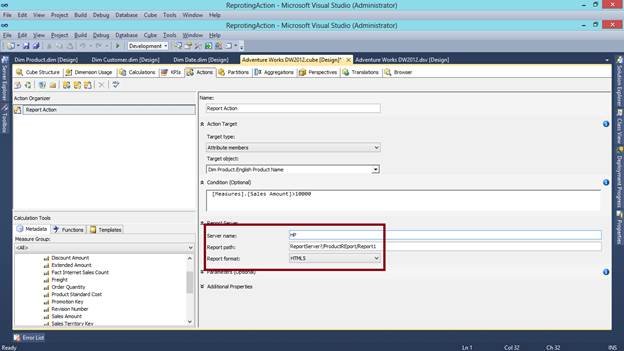 Reporting actions in SQL Server Reporting Service.