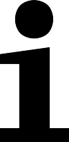A black and white graphic representing the letter 'i.