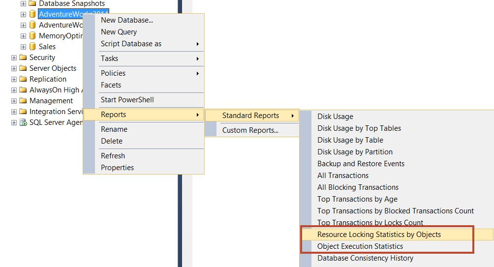 SSMS Reporting Tool.