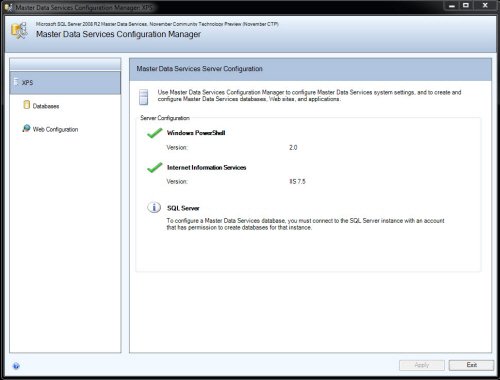 MDS SQL Server Configuration Manager.